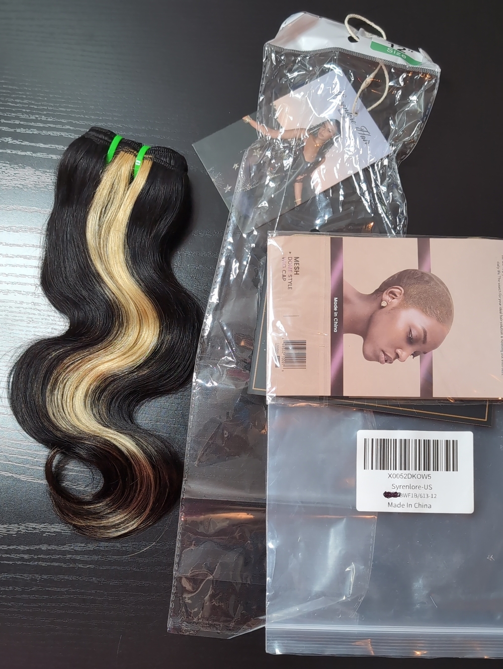 12 In 13A Body Wave Single Bundle Human Hair 613 Blonde To Black Sew In